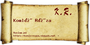 Komló Róza névjegykártya
